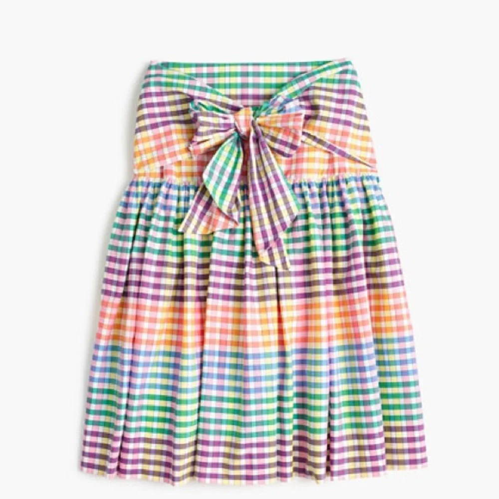 J Crew Tie Front Rainbow Skirt‎